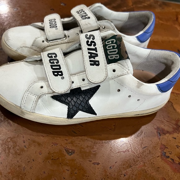 Boys Golden Goose White and Black Sneakers with Velcro Straps size 32 - Picture 2 of 5